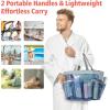 imageFcolor Mesh Shower Caddy Portable with Dividers  Upgrade Deeper 7 Pockets Dorm Room Essentials with S Hook Shower Bag Basket Tote for Guys Girls College Camping Toiletry Bathroom Black2 Pack  Black  Blue