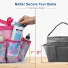 imageFcolor Mesh Shower Caddy Portable with Dividers  Upgrade Deeper 7 Pockets Dorm Room Essentials with S Hook Shower Bag Basket Tote for Guys Girls College Camping Toiletry Bathroom BlackL  Pink Flamingo