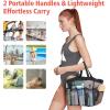 imageFcolor Mesh Shower Caddy Portable with Dividers  Upgrade Deeper 7 Pockets Dorm Room Essentials with S Hook Shower Bag Basket Tote for Guys Girls College Camping Toiletry Bathroom Black1 Pack L Black