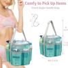 imageFcolor Mesh Shower Caddy Portable with Dividers  Upgrade Deeper 7 Pockets Dorm Room Essentials with S Hook Shower Bag Basket Tote for Guys Girls College Camping Toiletry Bathroom Black1 Pack Mint Green