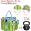 imageFcolor Mesh Shower Caddy Portable with Dividers  Upgrade Deeper 7 Pockets Dorm Room Essentials with S Hook Shower Bag Basket Tote for Guys Girls College Camping Toiletry Bathroom Black1 Pack L Fluorescent Green