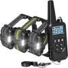 imageFcolor Dog Training Collar Rechargeable Waterproof Dog Shock Collar for Dogs with Remote 2600ft with Beep Vibrating Shock LED Light 4 Modes for Small Medium Large Dogs3Pack Nylon Collar in 2Black1Green