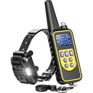 imageFcolor Dog Training Collar Rechargeable Waterproof Dog Shock Collar for Dogs with Remote 2600ft with Beep Vibrating Shock LED Light 4 Modes for Small Medium Large Dogs1Pack PVC Collar