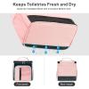 imageFcolor Hanging Shower Caddy Portable  College Dorm Essentials for Girls Guys with Hooks Soft Crossbody Shoulder Strap Multiple Pockets QuickDry Shower Bag for Dorm Travel Essentials Dark GreyLight Pink