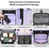 imageFcolor Hanging Shower Caddy Portable  College Dorm Essentials for Girls Guys with Hooks Soft Crossbody Shoulder Strap Multiple Pockets QuickDry Shower Bag for Dorm Travel Essentials Dark GreyPurple with Strap