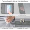 imageFcolor Hanging Shower Caddy Portable  College Dorm Essentials for Girls Guys with Hooks Soft Crossbody Shoulder Strap Multiple Pockets QuickDry Shower Bag for Dorm Travel Essentials Dark GreyBeautiful Grey