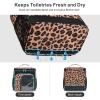 imageFcolor Hanging Shower Caddy Portable  College Dorm Essentials for Girls Guys with Hooks Soft Crossbody Shoulder Strap Multiple Pockets QuickDry Shower Bag for Dorm Travel Essentials Dark GreyLeopard