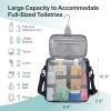 imageFcolor Hanging Shower Caddy Portable  College Dorm Essentials for Girls Guys with Hooks Soft Crossbody Shoulder Strap Multiple Pockets QuickDry Shower Bag for Dorm Travel Essentials Dark GreyDark Blue with Strap