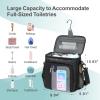 imageFcolor Hanging Shower Caddy Portable  College Dorm Essentials for Girls Guys with Hooks Soft Crossbody Shoulder Strap Multiple Pockets QuickDry Shower Bag for Dorm Travel Essentials Dark GreyBlack with Strap