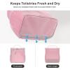 imageFcolor Hanging Shower Caddy Portable  College Dorm Essentials for Girls Guys with Hooks Soft Crossbody Shoulder Strap Multiple Pockets QuickDry Shower Bag for Dorm Travel Essentials Dark Grey2 Packs Black  Pink