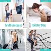 imageFcolor Hanging Shower Caddy Portable  College Dorm Essentials for Girls Guys with Hooks Soft Crossbody Shoulder Strap Multiple Pockets QuickDry Shower Bag for Dorm Travel Essentials Dark GreyShower Caddy with Makeup Bag Black