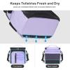 imageFcolor Hanging Shower Caddy Portable  College Dorm Essentials for Girls Guys with Hooks Soft Crossbody Shoulder Strap Multiple Pockets QuickDry Shower Bag for Dorm Travel Essentials Dark GreyPurple with Strap