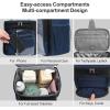 imageFcolor Hanging Shower Caddy Portable  College Dorm Essentials for Girls Guys with Hooks Soft Crossbody Shoulder Strap Multiple Pockets QuickDry Shower Bag for Dorm Travel Essentials Dark GreyDark Blue