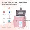 imageFcolor Hanging Shower Caddy Portable  College Dorm Essentials for Girls Guys with Hooks Soft Crossbody Shoulder Strap Multiple Pockets QuickDry Shower Bag for Dorm Travel Essentials Dark GreyPink