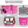 imageFcolor Hanging Shower Caddy Portable  College Dorm Essentials for Girls Guys with Hooks Soft Crossbody Shoulder Strap Multiple Pockets QuickDry Shower Bag for Dorm Travel Essentials Dark GreyPink Flamingo