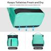 imageFcolor Hanging Shower Caddy Portable  College Dorm Essentials for Girls Guys with Hooks Soft Crossbody Shoulder Strap Multiple Pockets QuickDry Shower Bag for Dorm Travel Essentials Dark GreyCyan