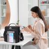 imageFcolor Hanging Shower Caddy Portable  College Dorm Essentials for Girls Guys with Hooks Soft Crossbody Shoulder Strap Multiple Pockets QuickDry Shower Bag for Dorm Travel Essentials Dark GreyBlack with Strap