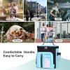 imageFcolor Hanging Shower Caddy Portable  College Dorm Essentials for Girls Guys with Hooks Soft Crossbody Shoulder Strap Multiple Pockets QuickDry Shower Bag for Dorm Travel Essentials Dark GreyLight Blue
