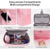imageFcolor Hanging Shower Caddy Portable  College Dorm Essentials for Girls Guys with Hooks Soft Crossbody Shoulder Strap Multiple Pockets QuickDry Shower Bag for Dorm Travel Essentials Dark Grey2 Packs Pink