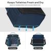 imageFcolor Hanging Shower Caddy Portable  College Dorm Essentials for Girls Guys with Hooks Soft Crossbody Shoulder Strap Multiple Pockets QuickDry Shower Bag for Dorm Travel Essentials Dark GreyDark Blue with Strap