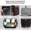 imageFcolor Hanging Shower Caddy Portable  College Dorm Essentials for Girls Guys with Hooks Soft Crossbody Shoulder Strap Multiple Pockets QuickDry Shower Bag for Dorm Travel Essentials Dark GreyLeopard