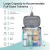 imageFcolor Hanging Shower Caddy Portable  College Dorm Essentials for Girls Guys with Hooks Soft Crossbody Shoulder Strap Multiple Pockets QuickDry Shower Bag for Dorm Travel Essentials Dark GreyLight Blue