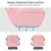 imageFcolor Hanging Shower Caddy Portable  College Dorm Essentials for Girls Guys with Hooks Soft Crossbody Shoulder Strap Multiple Pockets QuickDry Shower Bag for Dorm Travel Essentials Dark GreyPink with Strap