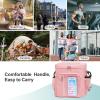 imageFcolor Hanging Shower Caddy Portable  College Dorm Essentials for Girls Guys with Hooks Soft Crossbody Shoulder Strap Multiple Pockets QuickDry Shower Bag for Dorm Travel Essentials Dark GreyPink with Strap