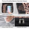 imageFcolor Hanging Shower Caddy Portable  College Dorm Essentials for Girls Guys with Hooks Soft Crossbody Shoulder Strap Multiple Pockets QuickDry Shower Bag for Dorm Travel Essentials Dark GreyLeopard