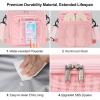 imageFcolor Hanging Shower Caddy Portable  College Dorm Essentials for Girls Guys with Hooks Soft Crossbody Shoulder Strap Multiple Pockets QuickDry Shower Bag for Dorm Travel Essentials Dark GreyPink with Strap