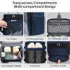 imageFcolor Hanging Shower Caddy Portable  College Dorm Essentials for Girls Guys with Hooks Soft Crossbody Shoulder Strap Multiple Pockets QuickDry Shower Bag for Dorm Travel Essentials Dark GreyDark Blue with Strap