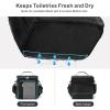 imageFcolor Hanging Shower Caddy Portable  College Dorm Essentials for Girls Guys with Hooks Soft Crossbody Shoulder Strap Multiple Pockets QuickDry Shower Bag for Dorm Travel Essentials Dark GreyBlack with Strap