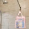 imageFcolor Mesh Shower Caddy Portable Hanging  3 Pockets Small Shower Bag Tote for Camping Gym Travel Toiletry Quick Dry Bathroom Essentials with S Hook PinkPink
