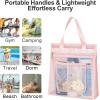 imageFcolor Mesh Shower Caddy Portable Hanging  3 Pockets Small Shower Bag Tote for Camping Gym Travel Toiletry Quick Dry Bathroom Essentials with S Hook PinkPink
