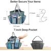 imageFcolor Mesh Shower Caddy Portable with Drawstring  Upgrade Deeper 7 Pockets Dorm Room Essentials for Guys Girls with S Hook Shower Bag Basket Tote for College Camping Bathroom Yellow BeachBlue with Drawstring