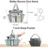 imageFcolor Mesh Shower Caddy Portable with Drawstring  Upgrade Deeper 7 Pockets Dorm Room Essentials for Guys Girls with S Hook Shower Bag Basket Tote for College Camping Bathroom Yellow BeachGrey with Drawstring