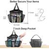 imageFcolor Mesh Shower Caddy Portable with Drawstring  Upgrade Deeper 7 Pockets Dorm Room Essentials for Guys Girls with S Hook Shower Bag Basket Tote for College Camping Bathroom Yellow BeachBlack with Drawstring
