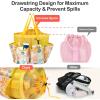 imageFcolor Mesh Shower Caddy Portable with Drawstring  Upgrade Deeper 7 Pockets Dorm Room Essentials for Guys Girls with S Hook Shower Bag Basket Tote for College Camping Bathroom Yellow BeachYellow Beach with Drawstring