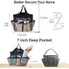 imageFcolor Mesh Shower Caddy Portable with Drawstring  Upgrade Deeper 7 Pockets Dorm Room Essentials for Guys Girls with S Hook Shower Bag Basket Tote for College Camping Bathroom Yellow BeachLeopard with Drawstring