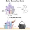 imageFcolor Mesh Shower Caddy Portable with Drawstring  Upgrade Deeper 7 Pockets Dorm Room Essentials for Guys Girls with S Hook Shower Bag Basket Tote for College Camping Bathroom Yellow BeachPurple with Drawstring