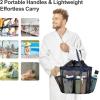 imageFcolor Mesh Shower Caddy Portable with Drawstring  Upgrade Deeper 7 Pockets Dorm Room Essentials for Guys Girls with S Hook Shower Bag Basket Tote for College Camping Bathroom Yellow BeachBlack with Dark Blue with Drawstring