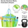 imageFcolor Mesh Shower Caddy Portable with Drawstring  Upgrade Deeper 7 Pockets Dorm Room Essentials for Guys Girls with S Hook Shower Bag Basket Tote for College Camping Bathroom Yellow BeachGreen with Drawstring