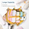 imageFcolor Mesh Shower Caddy Portable with Drawstring  Upgrade Deeper 7 Pockets Dorm Room Essentials for Guys Girls with S Hook Shower Bag Basket Tote for College Camping Bathroom Yellow BeachL  Yellow Beach