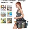 imageFcolor Mesh Shower Caddy Portable with Drawstring  Upgrade Deeper 7 Pockets Dorm Room Essentials for Guys Girls with S Hook Shower Bag Basket Tote for College Camping Bathroom Yellow BeachBlack with Drawstring