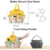 imageFcolor Mesh Shower Caddy Portable with Drawstring  Upgrade Deeper 7 Pockets Dorm Room Essentials for Guys Girls with S Hook Shower Bag Basket Tote for College Camping Bathroom Yellow BeachYellow Beach with Drawstring