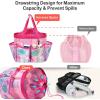 imageFcolor Mesh Shower Caddy Portable with Drawstring  Upgrade Deeper 7 Pockets Dorm Room Essentials for Guys Girls with S Hook Shower Bag Basket Tote for College Camping Bathroom Yellow BeachPink Flamingo with Drawstring