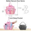 imageFcolor Mesh Shower Caddy Portable with Drawstring  Upgrade Deeper 7 Pockets Dorm Room Essentials for Guys Girls with S Hook Shower Bag Basket Tote for College Camping Bathroom Yellow BeachPink with Drawstring