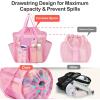 imageFcolor Mesh Shower Caddy Portable with Drawstring  Upgrade Deeper 7 Pockets Dorm Room Essentials for Guys Girls with S Hook Shower Bag Basket Tote for College Camping Bathroom Yellow BeachPink with Drawstring