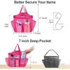 imageFcolor Mesh Shower Caddy Portable with Drawstring  Upgrade Deeper 7 Pockets Dorm Room Essentials for Guys Girls with S Hook Shower Bag Basket Tote for College Camping Bathroom Yellow BeachRose red with Drawstring