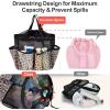 imageFcolor Mesh Shower Caddy Portable with Drawstring  Upgrade Deeper 7 Pockets Dorm Room Essentials for Guys Girls with S Hook Shower Bag Basket Tote for College Camping Bathroom Yellow BeachLeopard with Drawstring